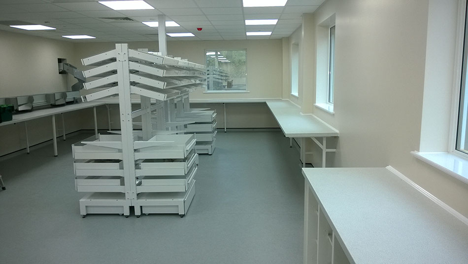 Y-Series Pharmacy Shelving and Work Areas